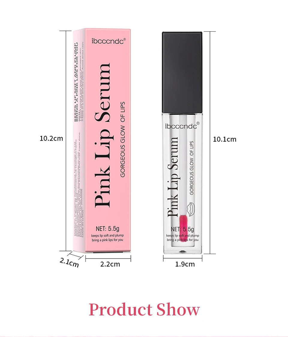 Natural GlowNatural Pink Serum Lips Pink Fresh Remove Dark Lips Gel Lightening Essence Cream Balm Repair Fine Line Brighten Lip Exfoliator