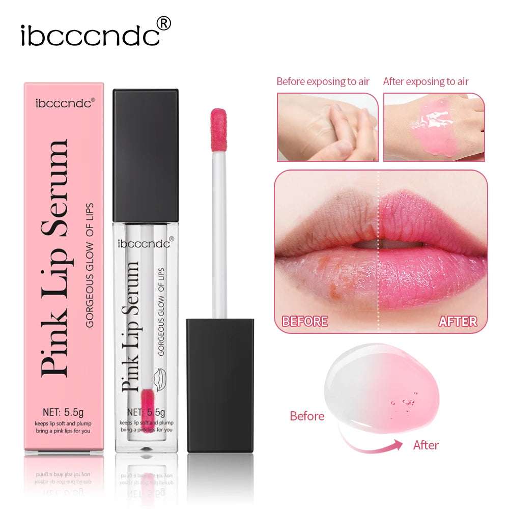 Natural GlowNatural Pink Serum Lips Pink Fresh Remove Dark Lips Gel Lightening Essence Cream Balm Repair Fine Line Brighten Lip Exfoliator