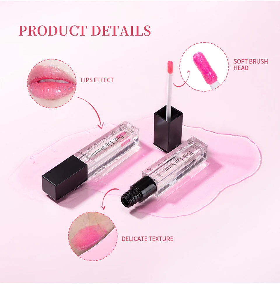 Natural GlowNatural Pink Serum Lips Pink Fresh Remove Dark Lips Gel Lightening Essence Cream Balm Repair Fine Line Brighten Lip Exfoliator