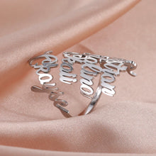 Bague double prénom personnalisée pour couple – Bijoux personnalisés en acier inoxydable