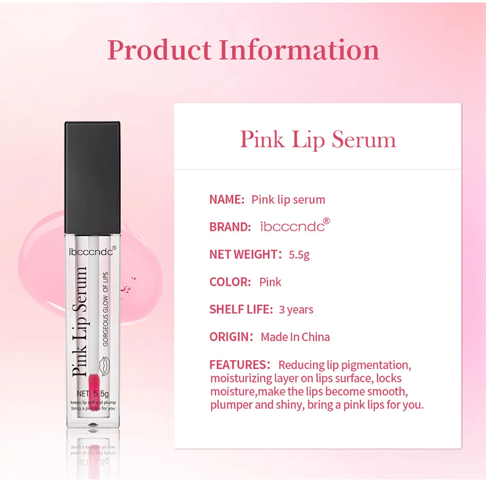 Natural GlowNatural Pink Serum Lips Pink Fresh Remove Dark Lips Gel Lightening Essence Cream Balm Repair Fine Line Brighten Lip Exfoliator