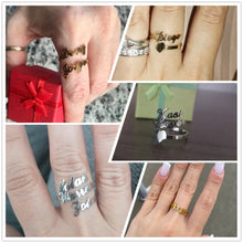 Bague double prénom personnalisée pour couple – Bijoux personnalisés en acier inoxydable
