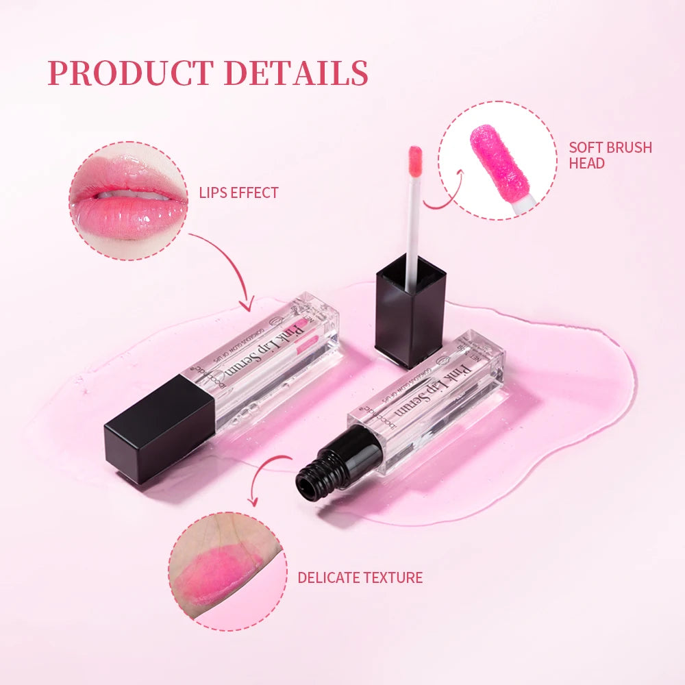 Natural GlowNatural Pink Serum Lips Pink Fresh Remove Dark Lips Gel Lightening Essence Cream Balm Repair Fine Line Brighten Lip Exfoliator